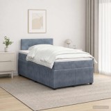 Cumpara ieftin Pat boxspring cu saltea Gri inchis 120 x 190 cm Catifea