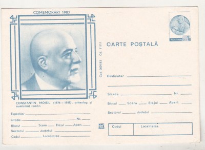 bnk cp Comemorari 1983 - Constantin Moisil - marca fixa - necirculata foto