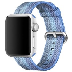 Curea iUni compatibila cu Apple Watch Ultra/SE/8/7/6/5/4/3/2/1, 44mm, Nylon, Woven Strap, Blue