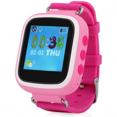 Ceas Smartwatch cu GPS Copii iUni Q80, Telefon incorporat, Buton SOS, Bluetooth, Roz foto