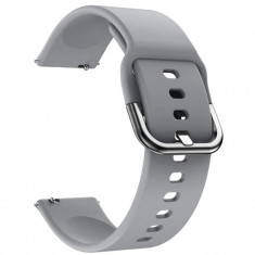 Curea din silicon compatibila cu Asus ZenWatch 2 WI501Q, Telescoape QR, 22mm, Shark Gray