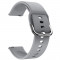 Curea silicon, compatibila Samsung Galaxy Watch 4, 44mm, telescoape Quick Release, Shark Gray