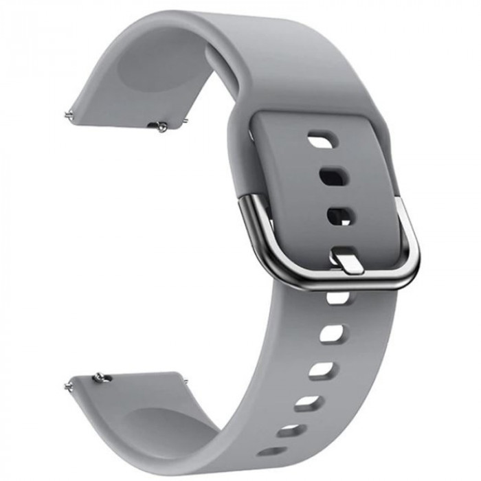 Curea silicon, compatibila Samsung Galaxy Watch Active 2, telescoape Quick Release, Shark Gray