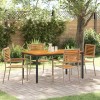 Set masa gradina vidaXL 4 piese, poliratan bej, 150x90x75cm. Exterior. Modern! 