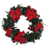 Cumpara ieftin Coroniță de Crăciun cu becuri LED, verde, 60 cm, PVC