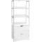 VASAGLE Dulap inalt baie cu 3 rafturi, 1 sertar si 1 dulap, din MDF, 60x33x154 cm, alb Household NewTrend