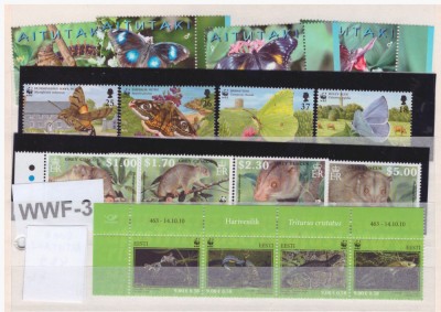 WWF-3-Lot de 4 serii WWF-=Aitutaki,Guernsey,Solomon Island,Estonia,MNH foto