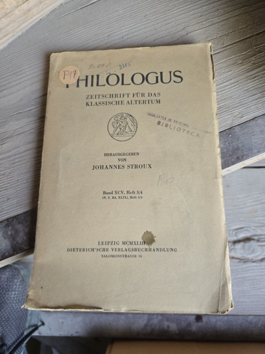 Philologus - Johannes Stroux