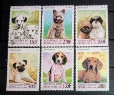 Benin 1998 c&acirc;ini de rasă, rase de c&acirc;ini animale serie 6v nestampilat