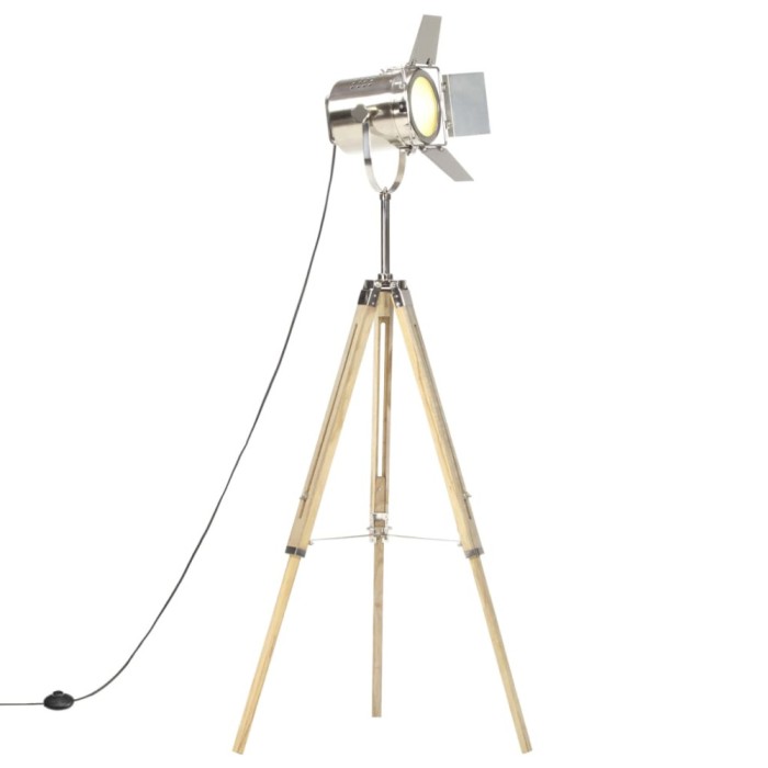 Lampă de podea cu trepied, 140 cm, lemn masiv de mango