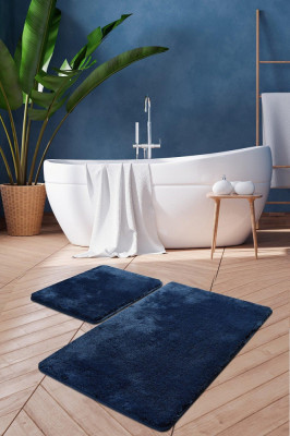 Set Covor de baie (2 bucăți), Albastru foto