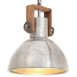 VidaXL Lampă suspendată industrială, 25 W, argintiu, rotund, 30 cm E27
