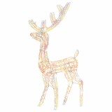Decoratiune de Craciun ren 140 LED-uri colorat 128 cm acril