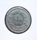1/2 Franc 1980, Elvetia - G 4532, Europa