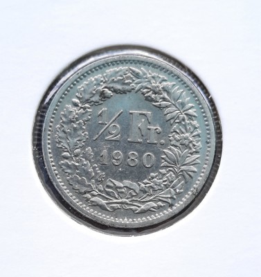 1/2 Franc 1980, Elvetia - G 4532 foto