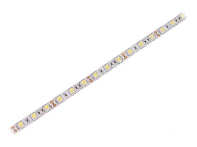 Bandă LED alb rece 5050 12V 60 LED/m 10mm PCB alb IP20 foto