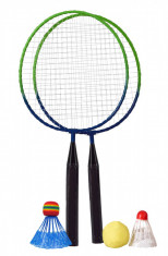 Set de Bedminton Best Sporting pentru Copii, cu Rachete, Fluturasi si Minge, Lungime 46 cm foto