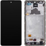 Cumpara ieftin Display cu Touchscreen Samsung Galaxy A72 A725 / A72 5G A726, cu Rama, Alb, Service Pack GH82-25460D