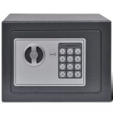 Seif Otel Electronic cu 2 Chei, 23x17x17cm, Montare Perete/Podea, Gri Inchis