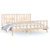 Cadru de pat cu tablie 200x200 cm, lemn masiv de pin