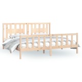 Cumpara ieftin Cadru de pat cu tablie 200x200 cm, lemn masiv de pin