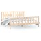 Cadru de pat cu tablie 200x200 cm, lemn masiv de pin