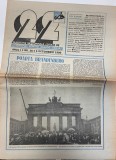 Revista 22 nr 38 5 octombrie 1990 16 pagini dimensiune 42x30 cm limba romana brosate