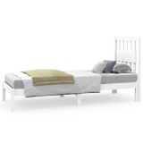 Cumpara ieftin Cadru de pat mic single, alb, 75x190 cm, lemn masiv de pin