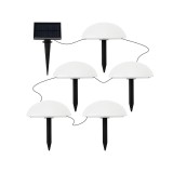 Decora&Egrave;iune solar&Auml; pentru gr&Auml;din&Auml;, lamp&Auml; cu 5 ciuperci, iluminare alb cald, ip44, autonomie 10h