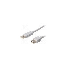 Cablu USB A mufa, USB A soclu, USB 2.0, lungime 1.8m, gri, BQ CABLE - CAB-USB2AAF/1.8-GY