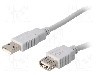 Cablu USB A mufa, USB A soclu, USB 2.0, lungime 1.8m, gri, BQ CABLE - CAB-USB2AAF/1.8-GY foto