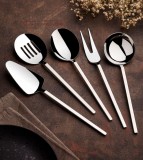 Cumpara ieftin Set ustensile servire 5 bucati Carre Argintiu 23.5x23.5x4 cm