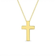 Lant din Aur 14K cu Pandantiv Cruce pentru Copii &ndash; Model Cruce Decupata cu Stele