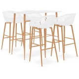Cumpara ieftin Set mobilier de bar, 5 piese, alb