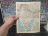 Hartă politică India britanică, India, Pakistan, Sri Lanka, Bangladesh, Ostindien, c. 1930, Bibliographisches Institut AG Leipzig, 181