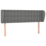 Cumpara ieftin Tablie de pat cu aripioare gri inchis 147x23x78/88 cm textil