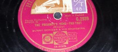 PLACA GRAMOFON / PATEFON. HIS MASTER&quot;S VOICE THE PRISONER&quot;S SONG FOX TROT