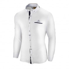 Camasa pentru barbati, alba, slim fit - Leon Classic foto