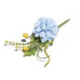 Cumpara ieftin Floare artificiala verde albastra II cm 22.5 H