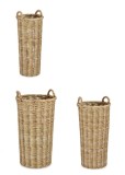 Cumpara ieftin Set 3 cosuri poliratan natur Julen 30x25x71h; 38,5x32x76h; 47x39x81h