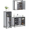 Gossi set mobilier de baie, 3 piese, gri sonoma, lemn prelucrat