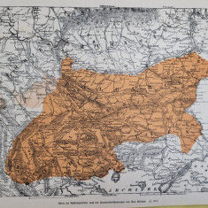 Harta veche Peninsula Balcanica/Balcani dupa pacea din 1878 (Romania, Bulgaria)