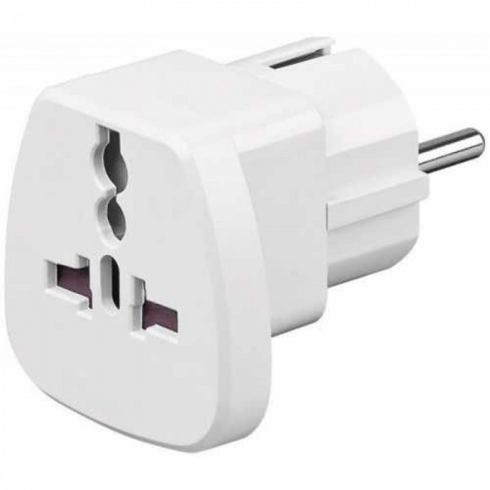 Adaptor priza universal EU Goobay, 250 V, 16 A, Alb