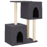 Cumpara ieftin Ansamblu pisici cu stalpi din funie sisal, gri inchis, 86 cm
