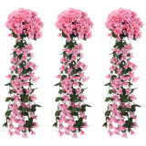 Ghirlande de flori artificiale, 3 buc., roz, 85 cm GartenMobel Dekor, vidaXL