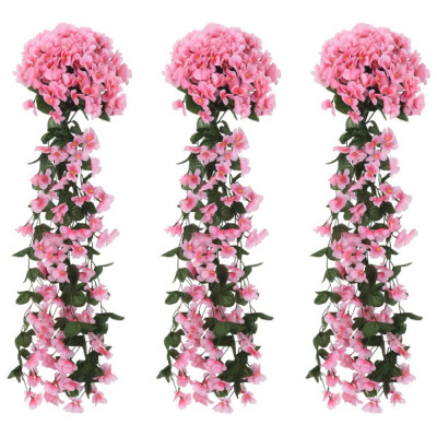 Ghirlande de flori artificiale, 3 buc., roz, 85 cm GartenMobel Dekor foto