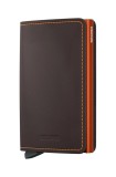 Secrid portofel de piele culoarea maro, SM-Truffle &amp; Orange