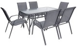Set mobilier de terasa Antoine cu masa si 6 scaune, gri