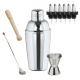 Set shaker cocktail - 3 piese din oțel inoxidabil