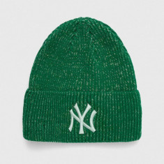 New Era caciula culoarea verde, din tricot gros, NEW YORK YANKEES